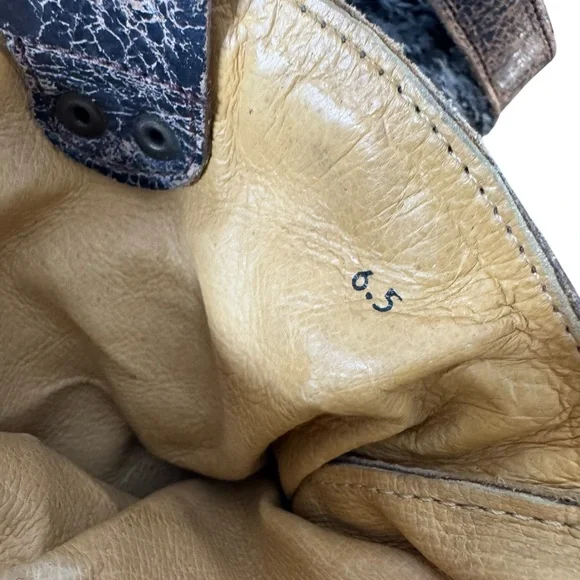 Bed Stu Bruges Distressed Knit Wedge Leather Bootie 6.5 - Picture 11 of 12